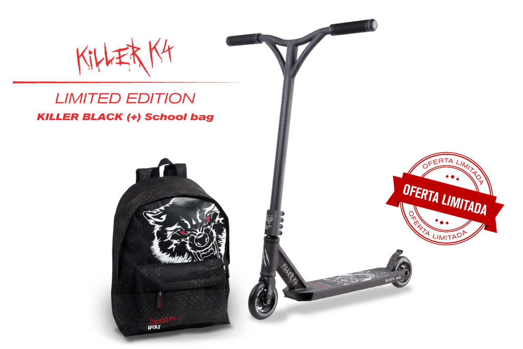 Patinete Bestial Wolf Killer K4 Edición Limitada con Mochila Patinete Bestial Wolf Killer K4 Edición Limitada con Mochila